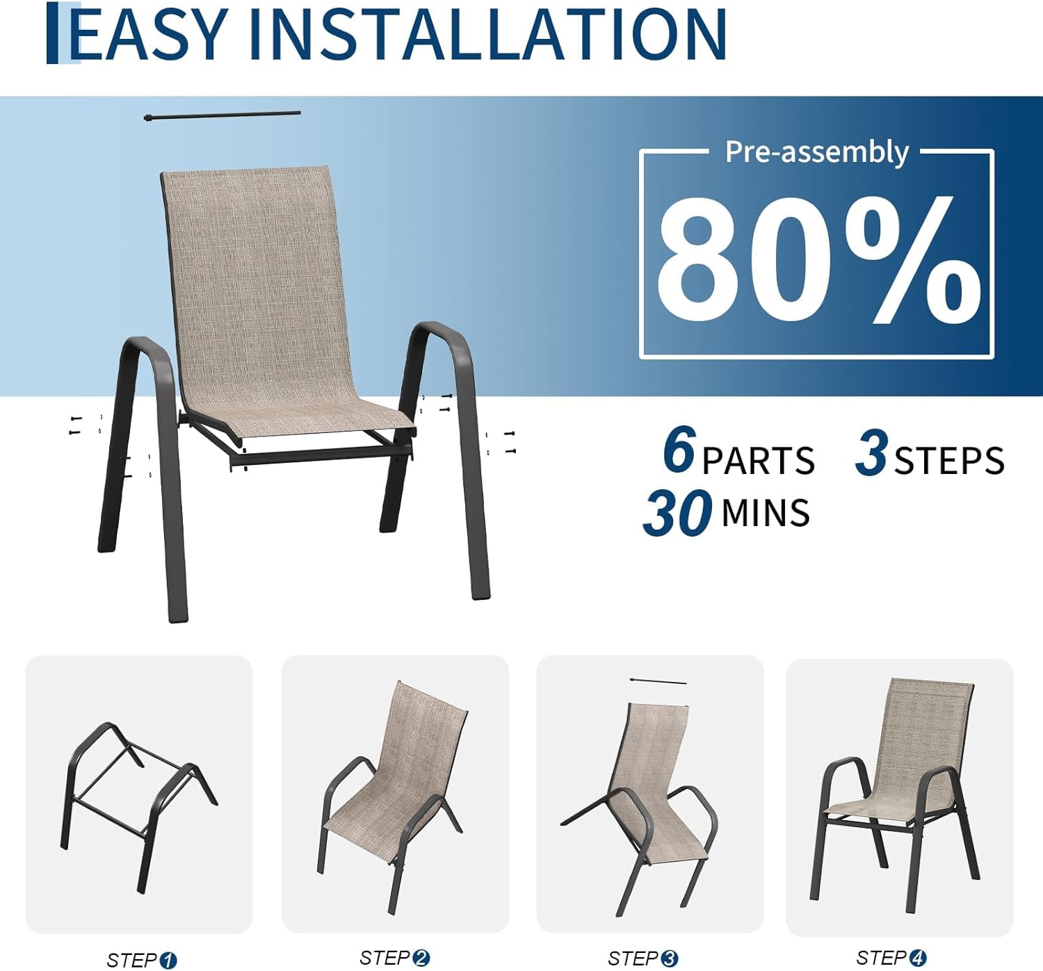 Juego de 4 sillas de comedor p - Outdoor Furniture Metal Chairs reseña y precio