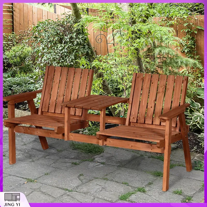 Banco de Jardín de Madera de 2 - Outdoor Furniture Loveseat reseña y precio