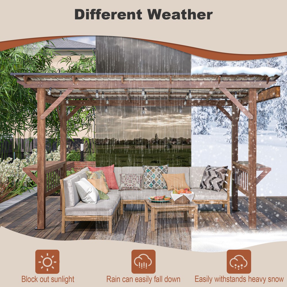 Pérgola Moderna de Madera de 1 - Outdoor Furniture Gazebo reseña y precio