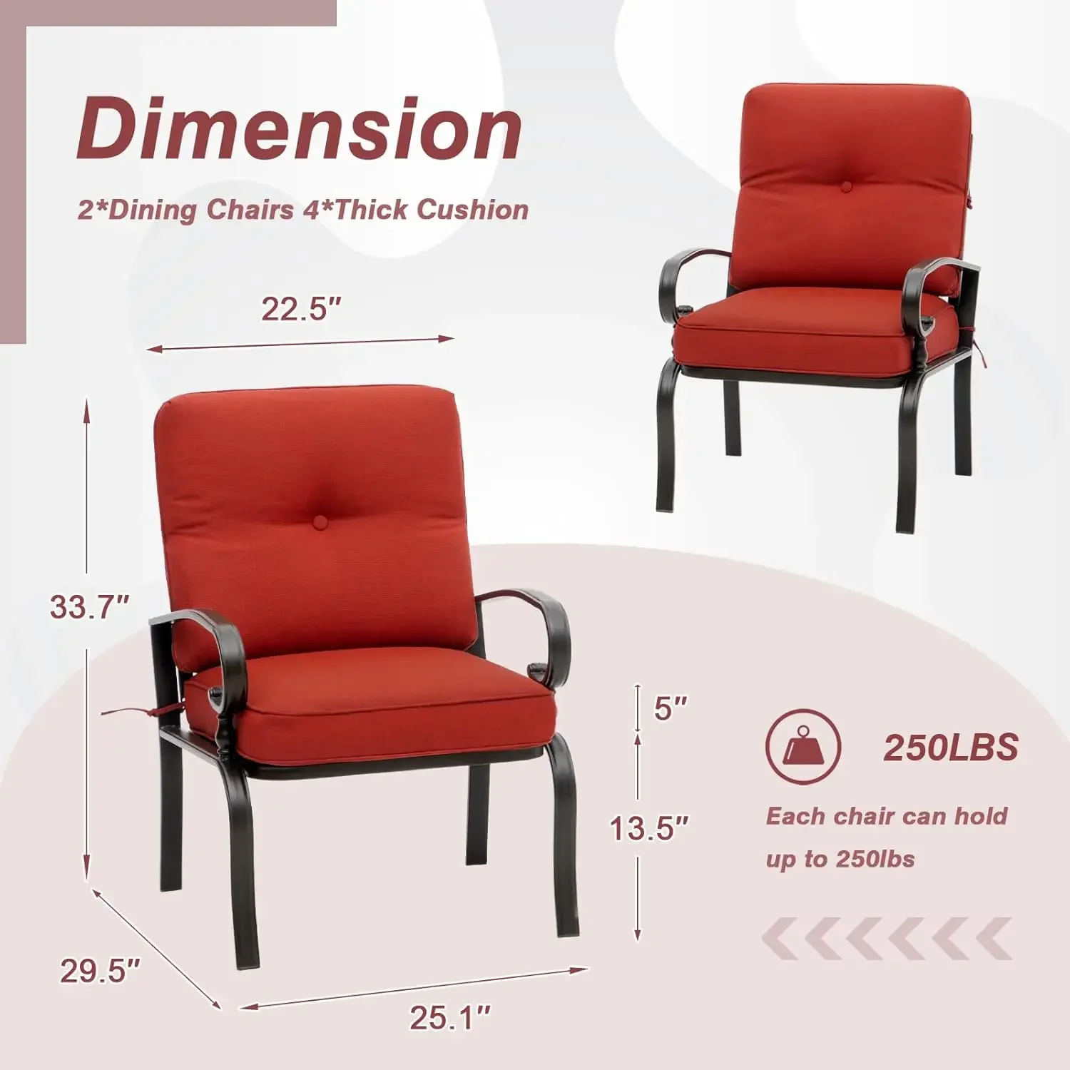 Sillas de Bistró Metálicas Roj - Outdoor Furniture Metal Chairs reseña y precio