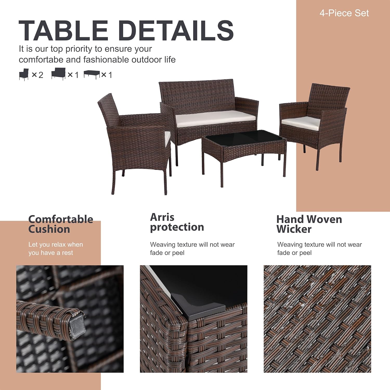 Conjunto de Muebles de Jardín  - Outdoor Furniture Loveseat reseña y precio